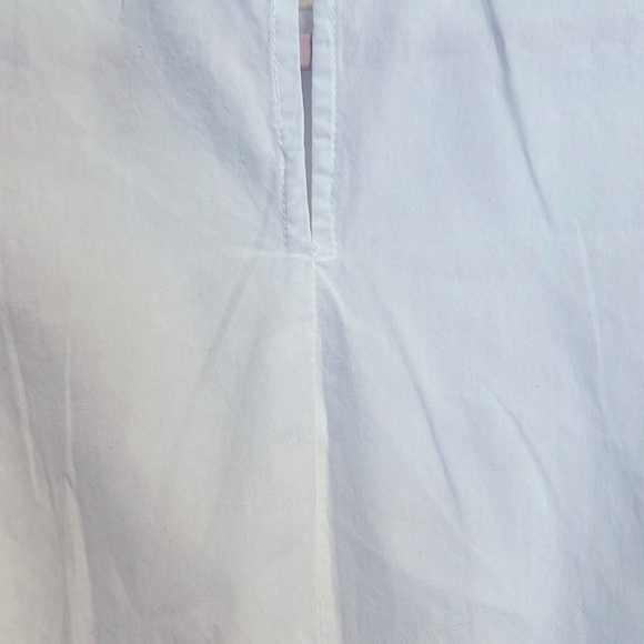 Como Vintage Size XL White Ruffle Sleeve Shirt With Dainty Pearls On Front - Picture 8 of 9